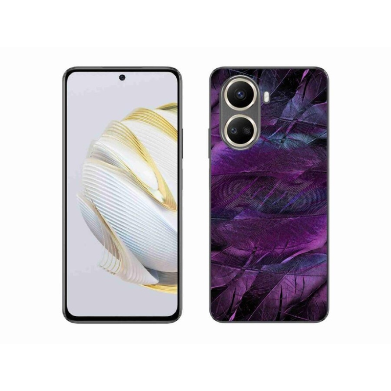 Gelový kryt mmCase na mobil Huawei Nova 10 SE - fialová pírka