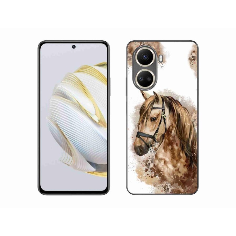 Gelový kryt mmCase na mobil Huawei Nova 10 SE - hnědý kreslený kůň