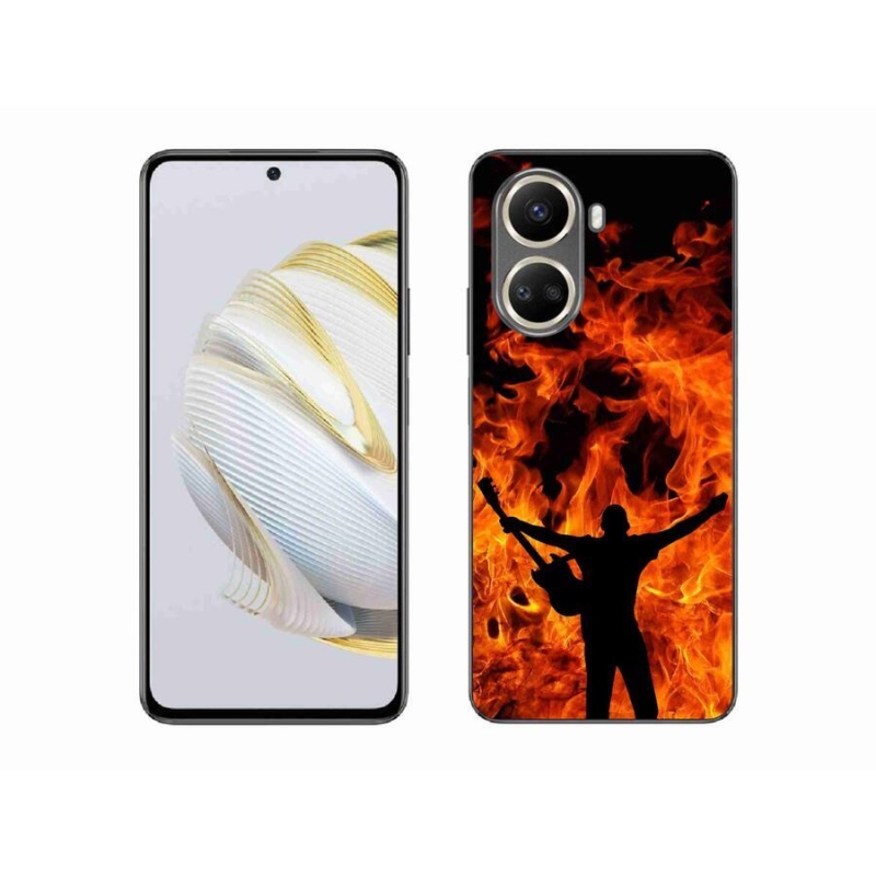 Gelový kryt mmCase na mobil Huawei Nova 10 SE - muzikant a oheň