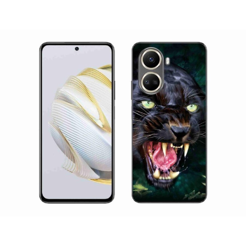 Gelový kryt mmCase na mobil Huawei Nova 10 SE - rozzuřený černý panter