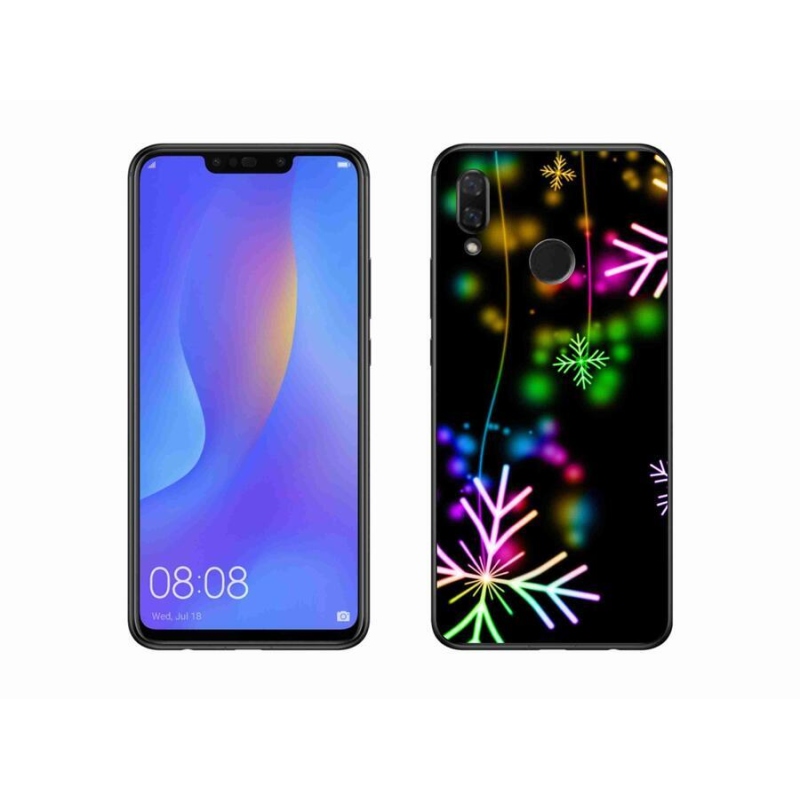 Gelový kryt mmCase na mobil Huawei Nova 3 - barevné vločky