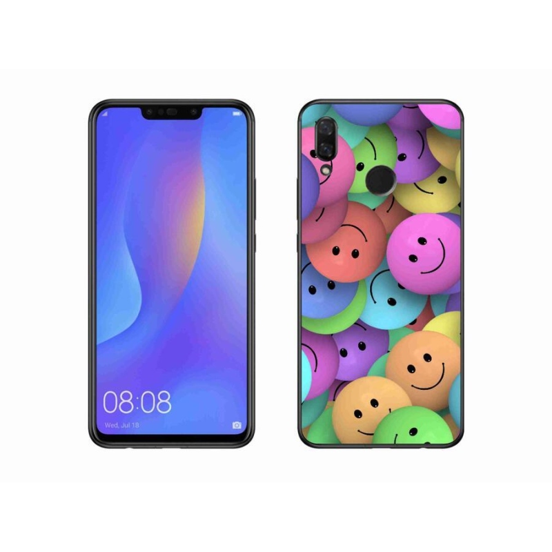 Gelový kryt mmCase na mobil Huawei Nova 3 - barevní smajlíci