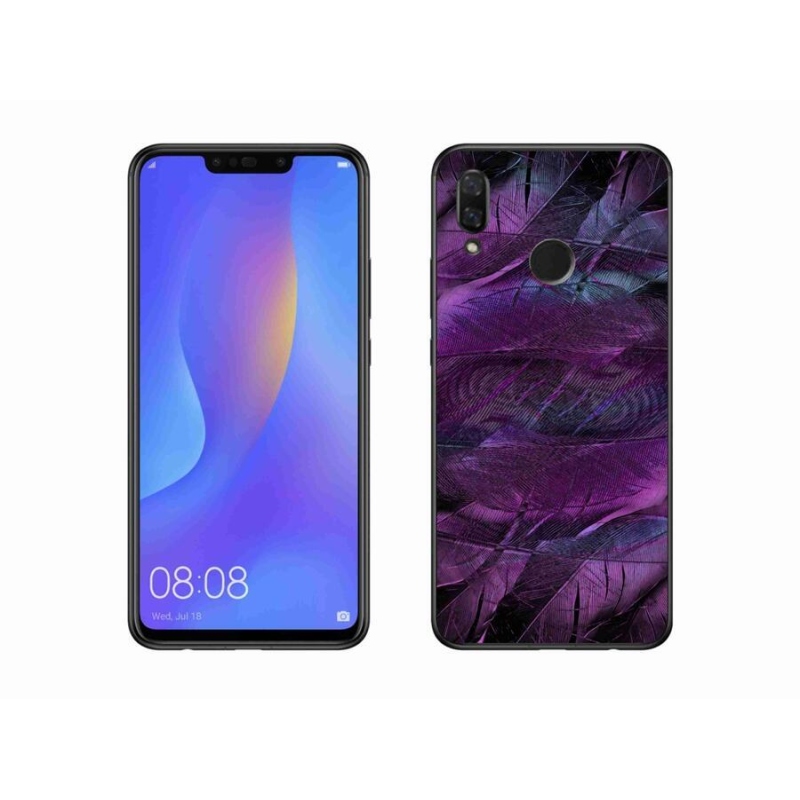 Gelový kryt mmCase na mobil Huawei Nova 3 - fialová pírka