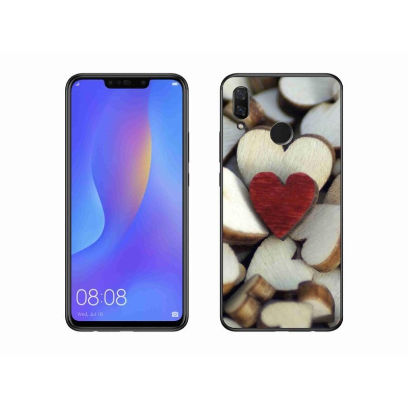 Gelový kryt mmCase na mobil Huawei Nova 3 - gravírované červené srdce