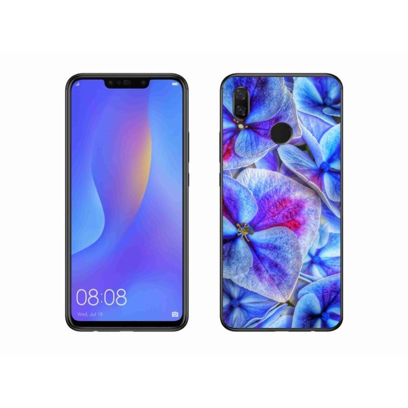 Gelový kryt mmCase na mobil Huawei Nova 3 - modré květy 1