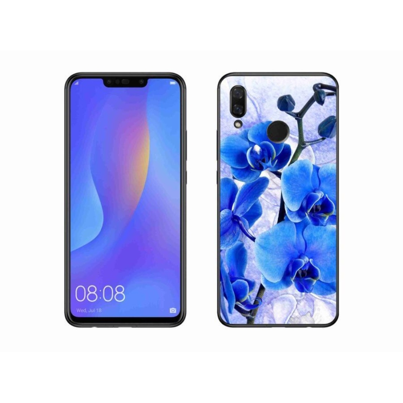 Gelový kryt mmCase na mobil Huawei Nova 3 - modré květy