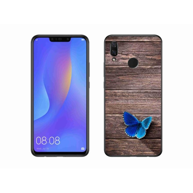Gelový kryt mmCase na mobil Huawei Nova 3 - modrý motýl 1
