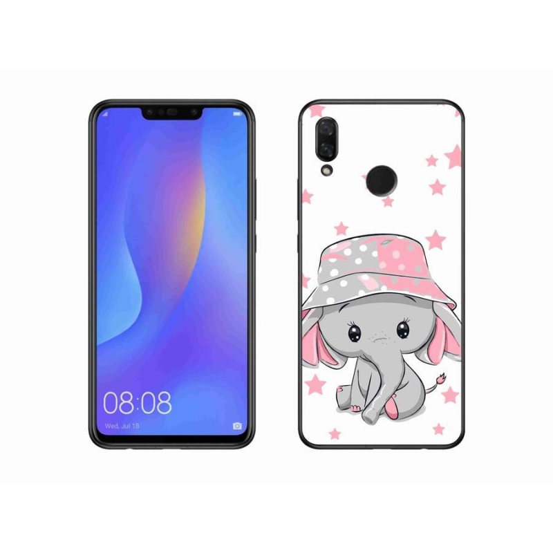 Gelový kryt mmCase na mobil Huawei Nova 3 - růžový slon