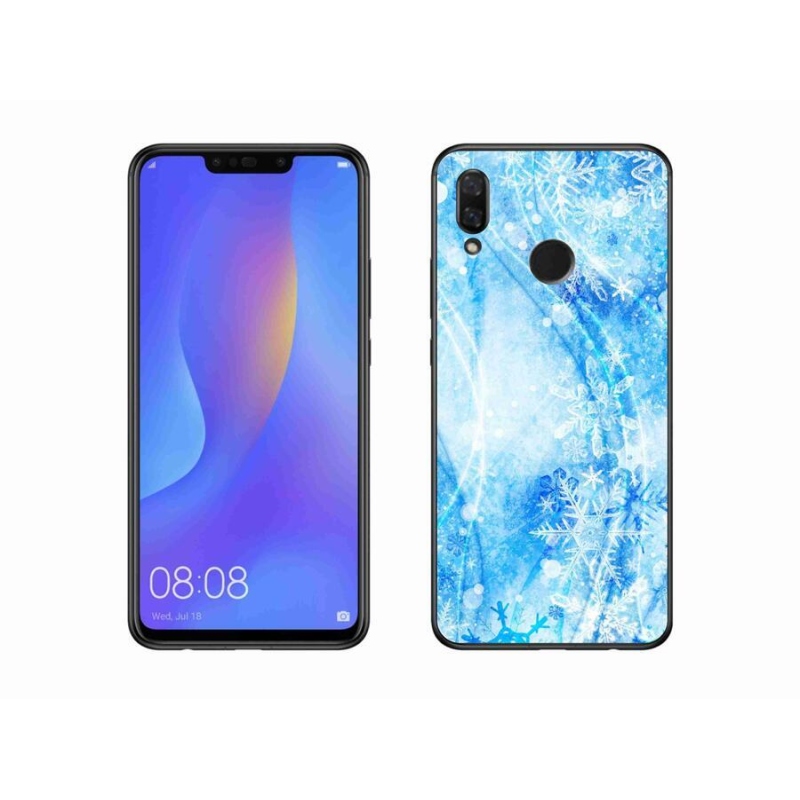 Gelový kryt mmCase na mobil Huawei Nova 3 - sněhové vločky