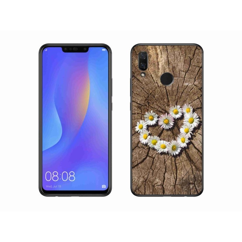 Gelový kryt mmCase na mobil Huawei Nova 3 - srdce z kopretin