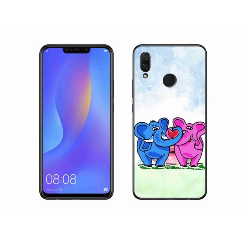 Gelový kryt mmCase na mobil Huawei Nova 3 - zamilovaní sloni