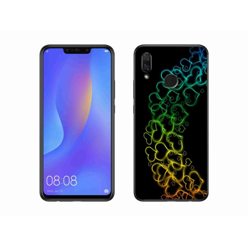 Gelový kryt mmCase na mobil Huawei Nova 3i - barevná srdíčka