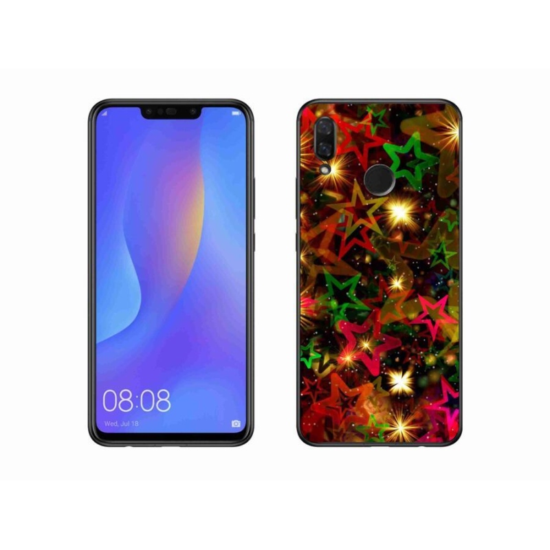 Gelový kryt mmCase na mobil Huawei Nova 3i - barevné hvězdičky