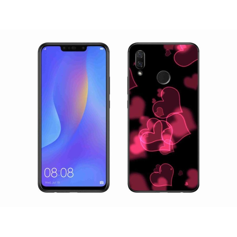 Gelový kryt mmCase na mobil Huawei Nova 3i - červená srdíčka