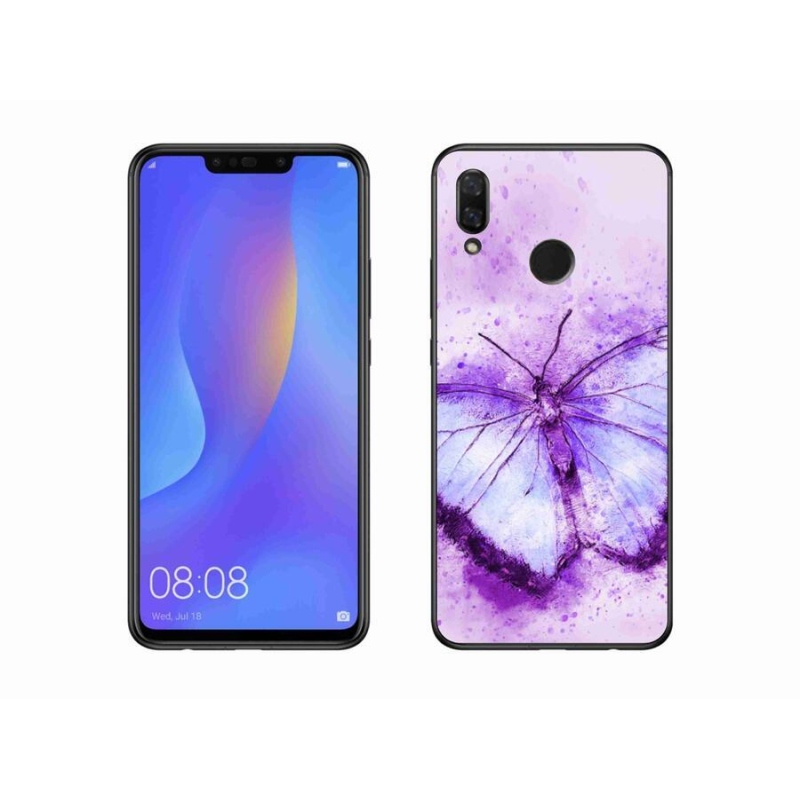 Gelový kryt mmCase na mobil Huawei Nova 3i - fialový motýl