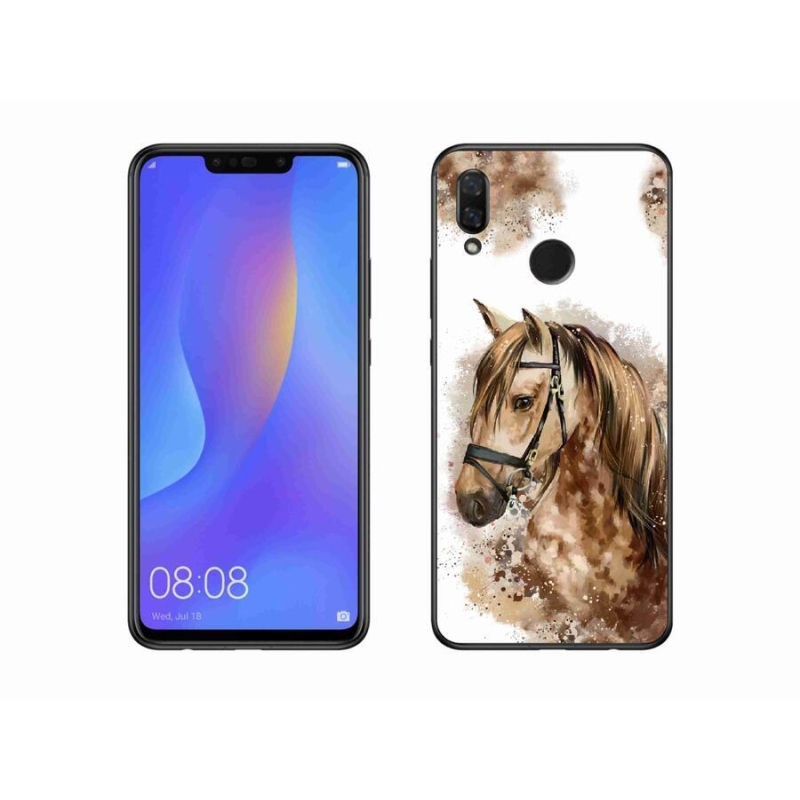 Gelový kryt mmCase na mobil Huawei Nova 3i - hnědý kreslený kůň