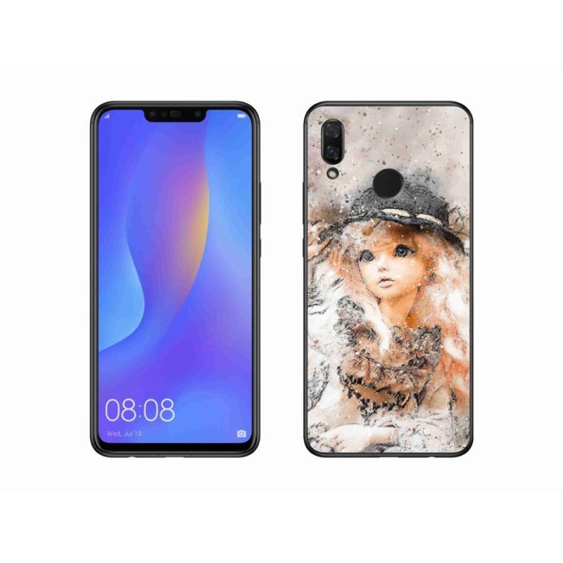 Gelový kryt mmCase na mobil Huawei Nova 3i - holčička s kloboukem