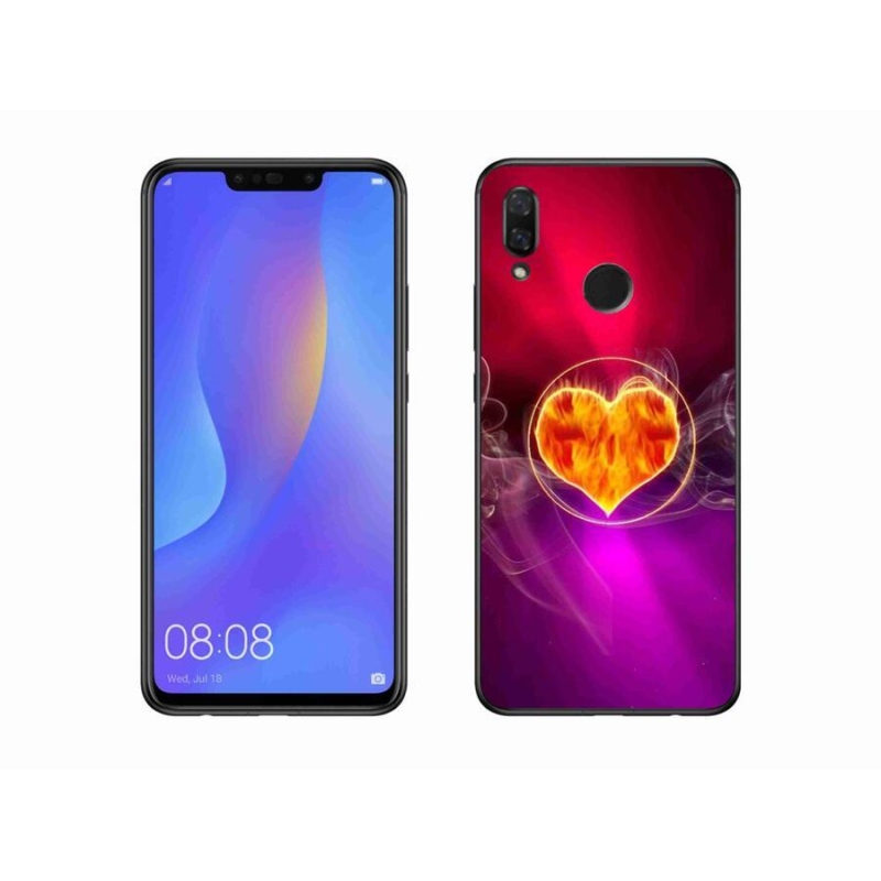 Gelový kryt mmCase na mobil Huawei Nova 3i - ohnivé srdce