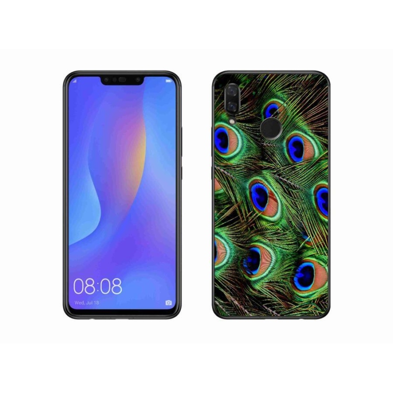 Gelový kryt mmCase na mobil Huawei Nova 3i - paví peří