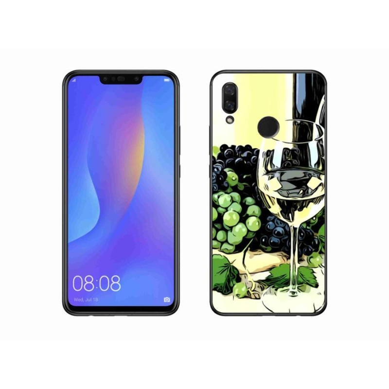 Gelový kryt mmCase na mobil Huawei Nova 3i - sklenka vína