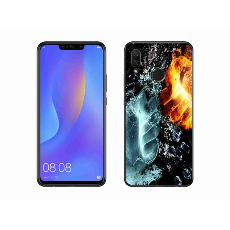 Gelový kryt mmCase na mobil Huawei Nova 3i - voda a oheň