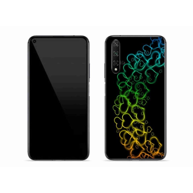 Gelový kryt mmCase na mobil Huawei Nova 5T - barevná srdíčka