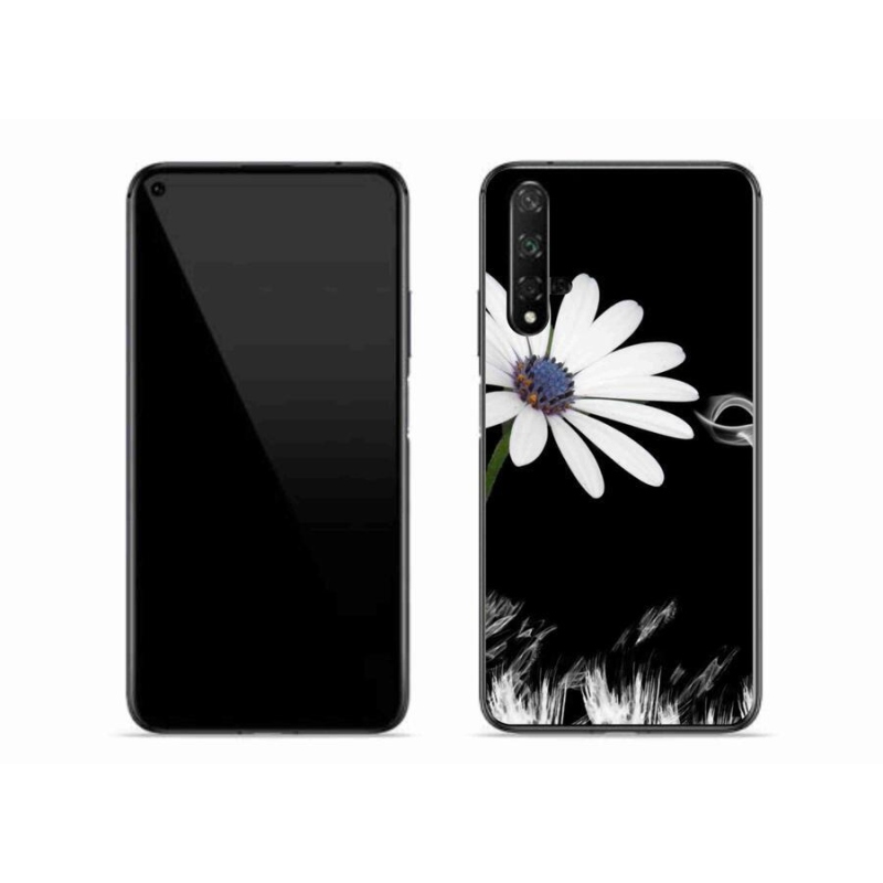 Gelový kryt mmCase na mobil Huawei Nova 5T - bílá květina