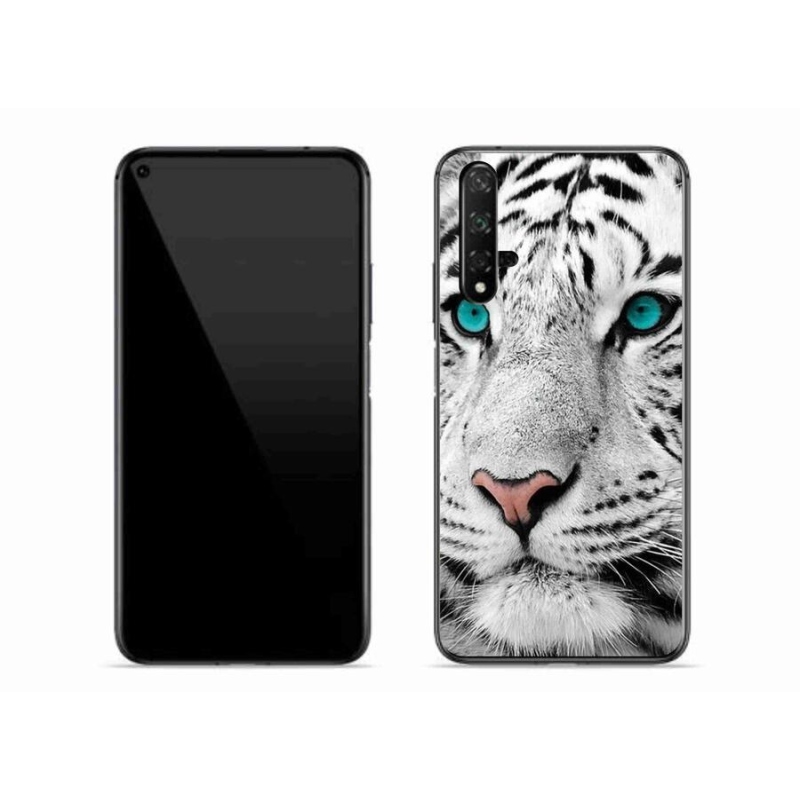 Gelový kryt mmCase na mobil Huawei Nova 5T - bílý tygr