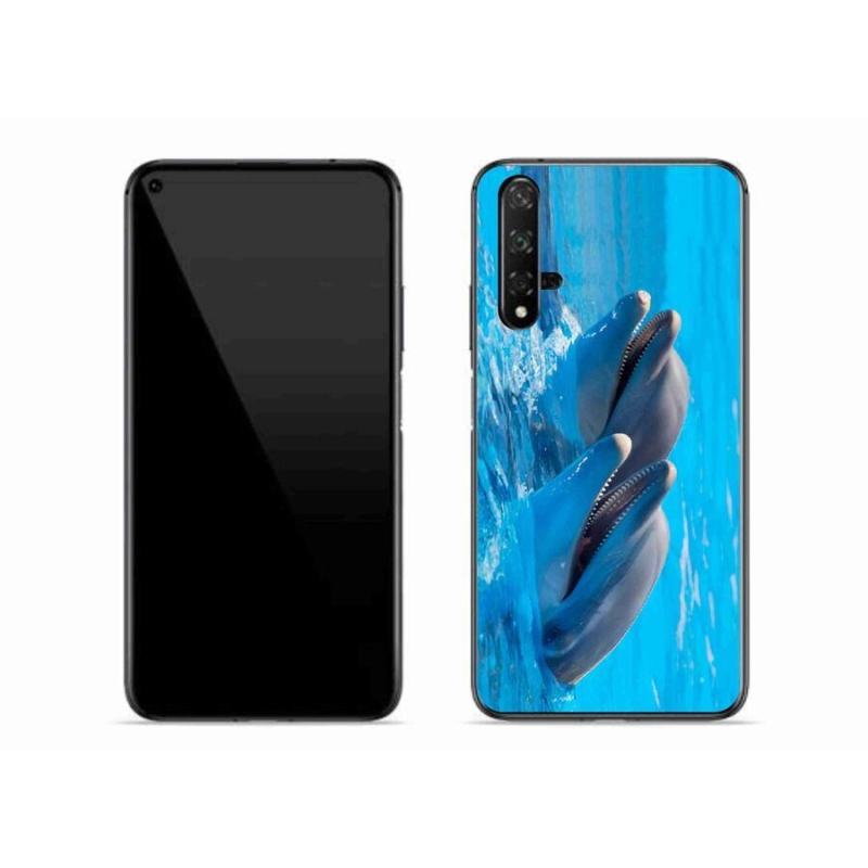 Gelový kryt mmCase na mobil Huawei Nova 5T - delfíni