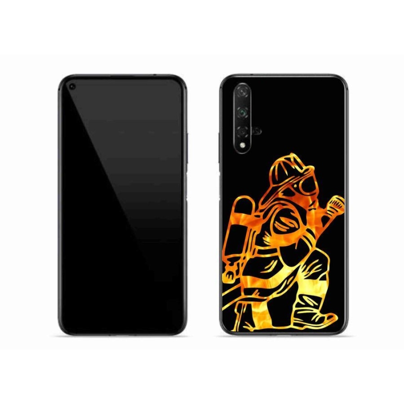 Gelový kryt mmCase na mobil Huawei Nova 5T - hasič 1