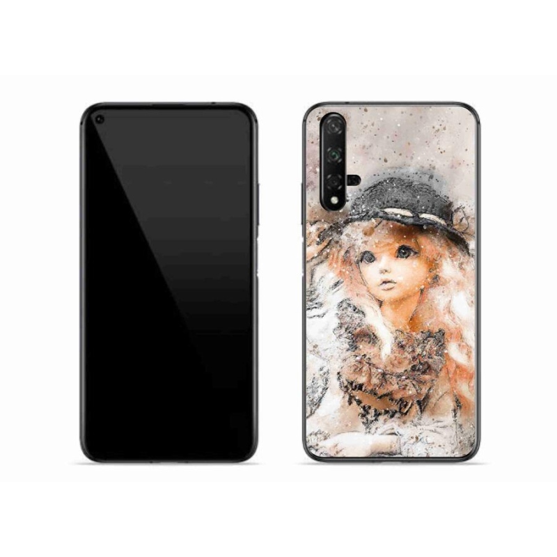Gelový kryt mmCase na mobil Huawei Nova 5T - holčička s kloboukem