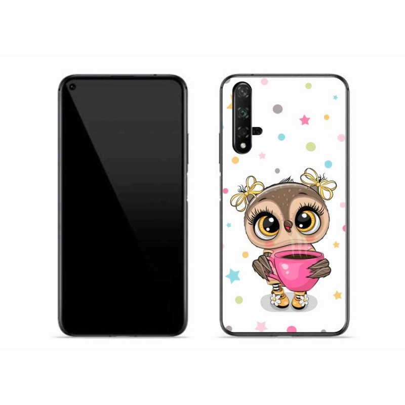 Gelový kryt mmCase na mobil Huawei Nova 5T - kreslená sovička