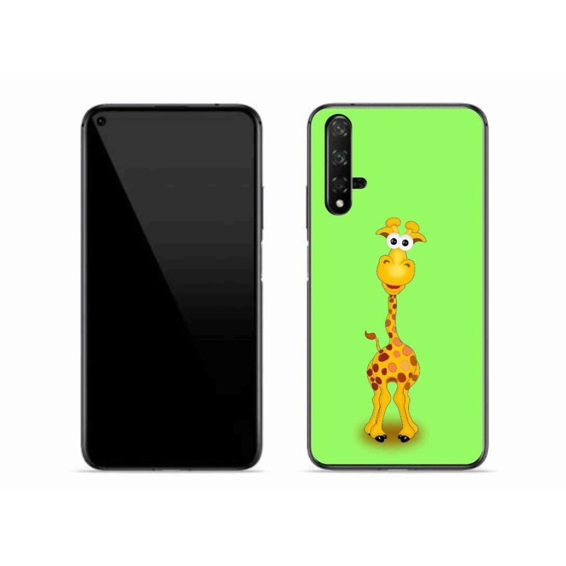 Gelový kryt mmCase na mobil Huawei Nova 5T - kreslená žirafa