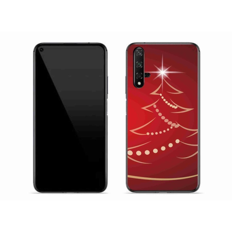 Gelový kryt mmCase na mobil Huawei Nova 5T - kreslený vánoční stromek
