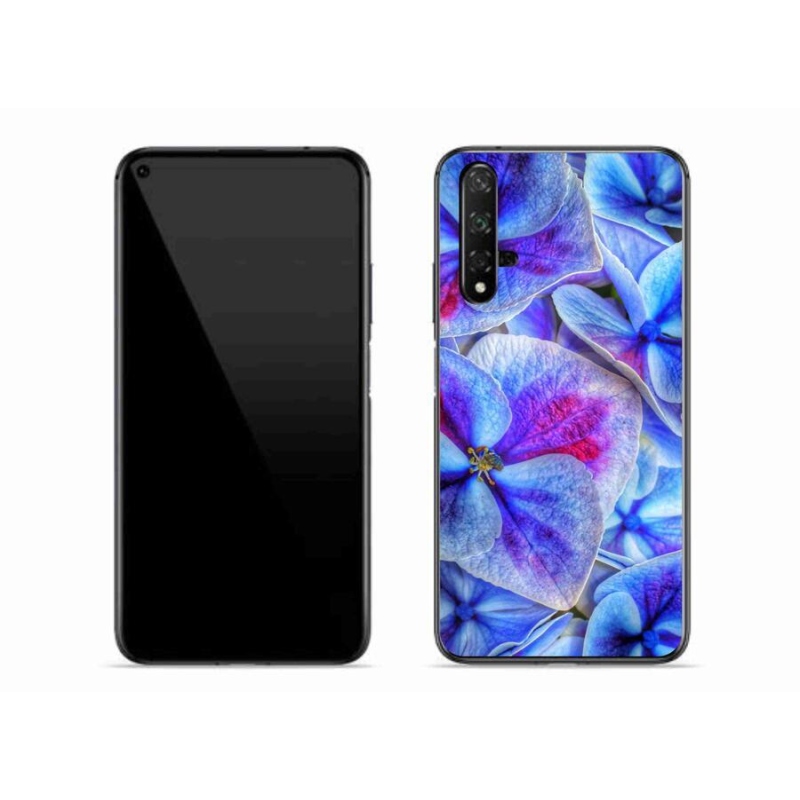 Gelový kryt mmCase na mobil Huawei Nova 5T - modré květy 1