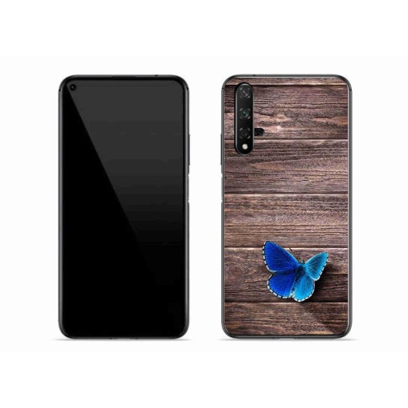 Gelový kryt mmCase na mobil Huawei Nova 5T - modrý motýl 1