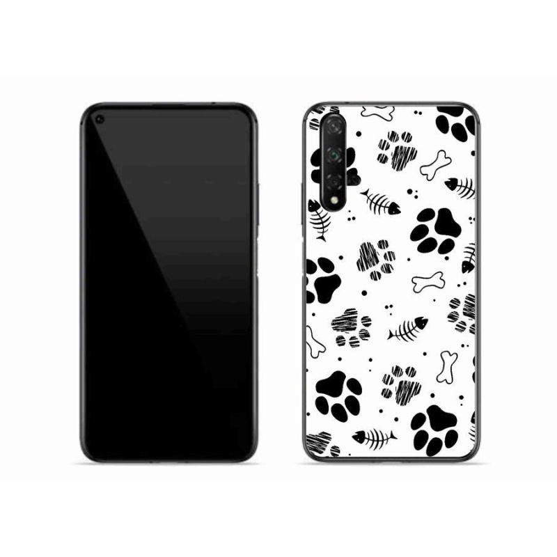 Gelový kryt mmCase na mobil Huawei Nova 5T - psí tlapky 1