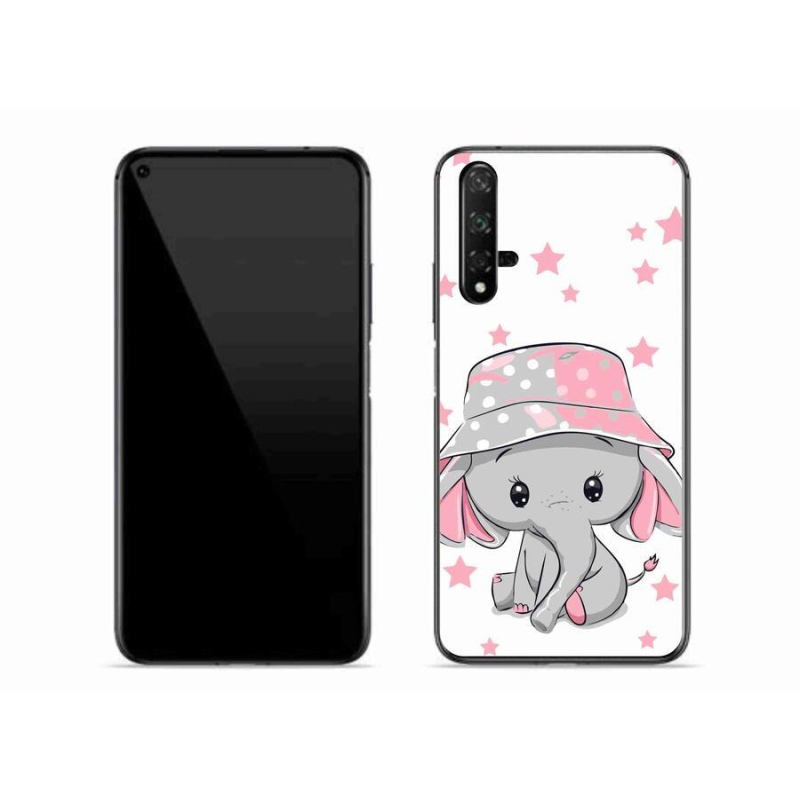 Gelový kryt mmCase na mobil Huawei Nova 5T - růžový slon