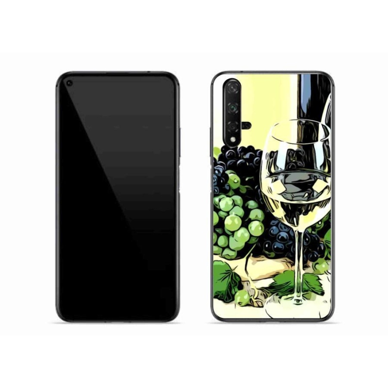 Gelový kryt mmCase na mobil Huawei Nova 5T - sklenka vína