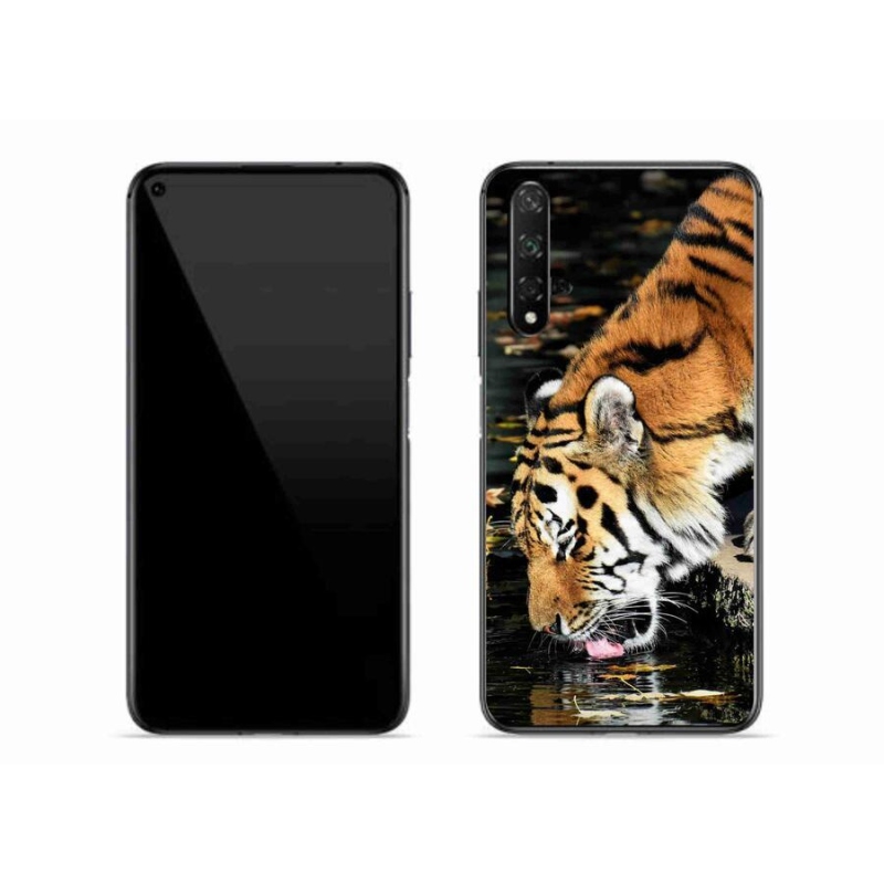 Gelový kryt mmCase na mobil Huawei Nova 5T - žíznivý tygr