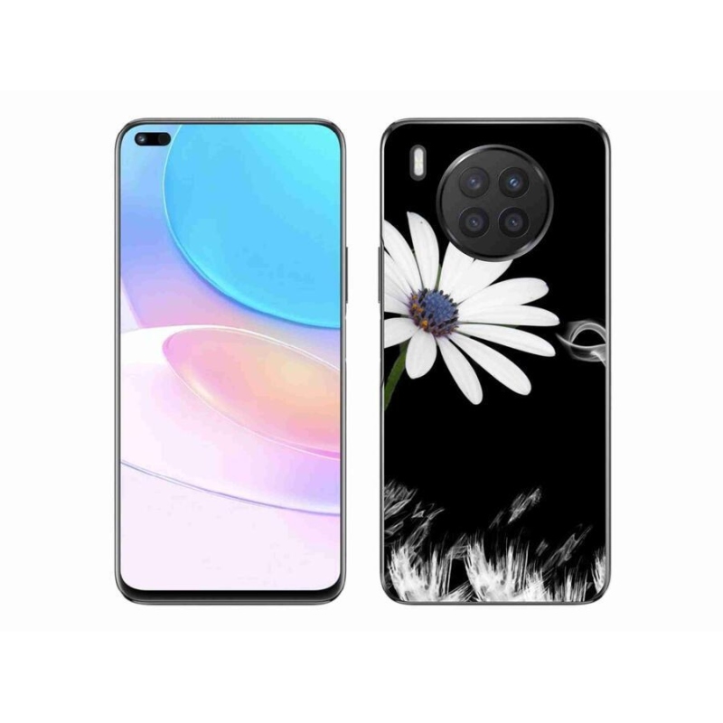 Gelový kryt mmCase na mobil Huawei Nova 8i - bílá květina