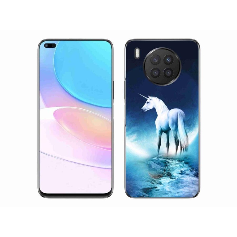 Gelový kryt mmCase na mobil Huawei Nova 8i - bílý jednorožec