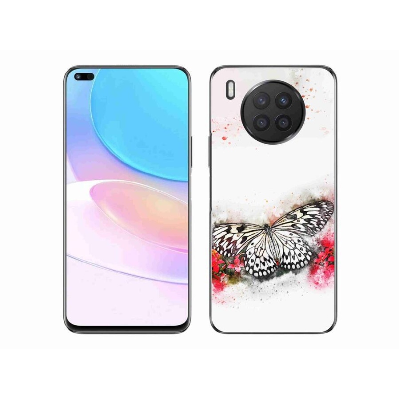 Gelový kryt mmCase na mobil Huawei Nova 8i - černobílý motýl