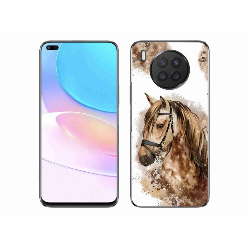 Gelový kryt mmCase na mobil Huawei Nova 8i - hnědý kreslený kůň