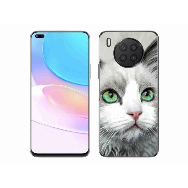 Gelový kryt mmCase na mobil Huawei Nova 8i - kočičí pohled