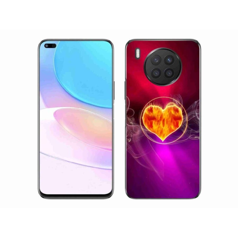Gelový kryt mmCase na mobil Huawei Nova 8i - ohnivé srdce