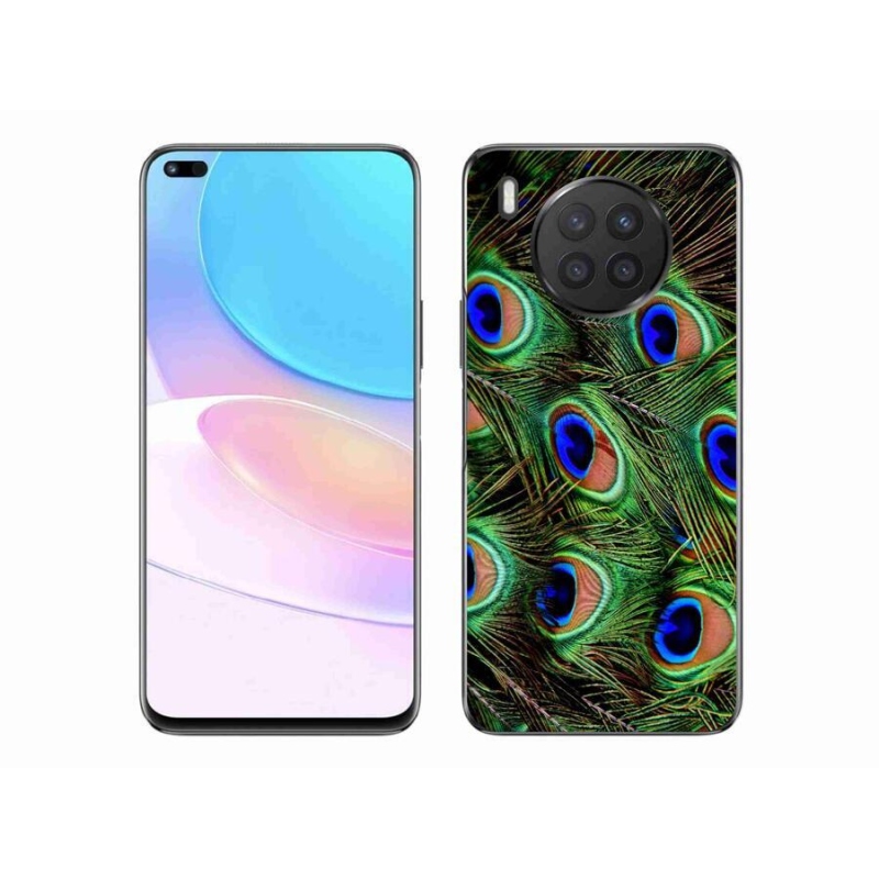 Gelový kryt mmCase na mobil Huawei Nova 8i - paví peří