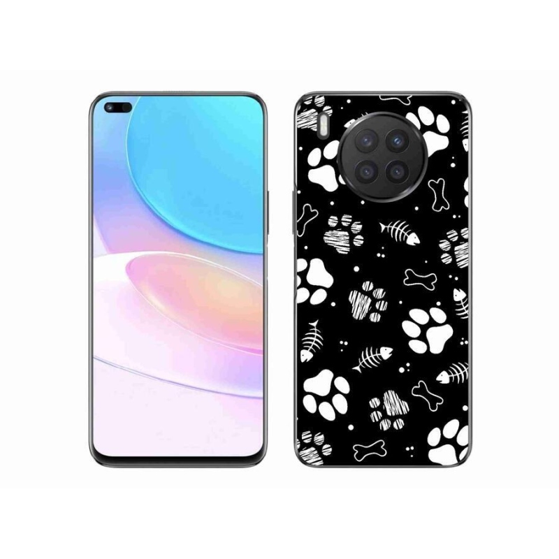 Gelový kryt mmCase na mobil Huawei Nova 8i - psí tlapky