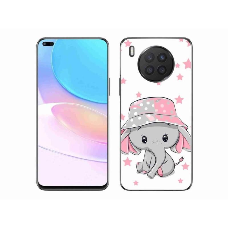Gelový kryt mmCase na mobil Huawei Nova 8i - růžový slon