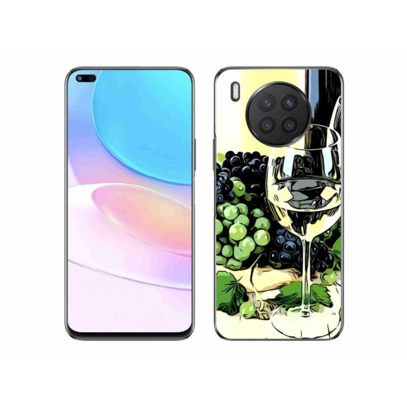 Gelový kryt mmCase na mobil Huawei Nova 8i - sklenka vína